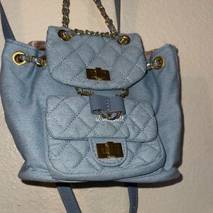 Stylish Blue Quilted Women's Backpack
